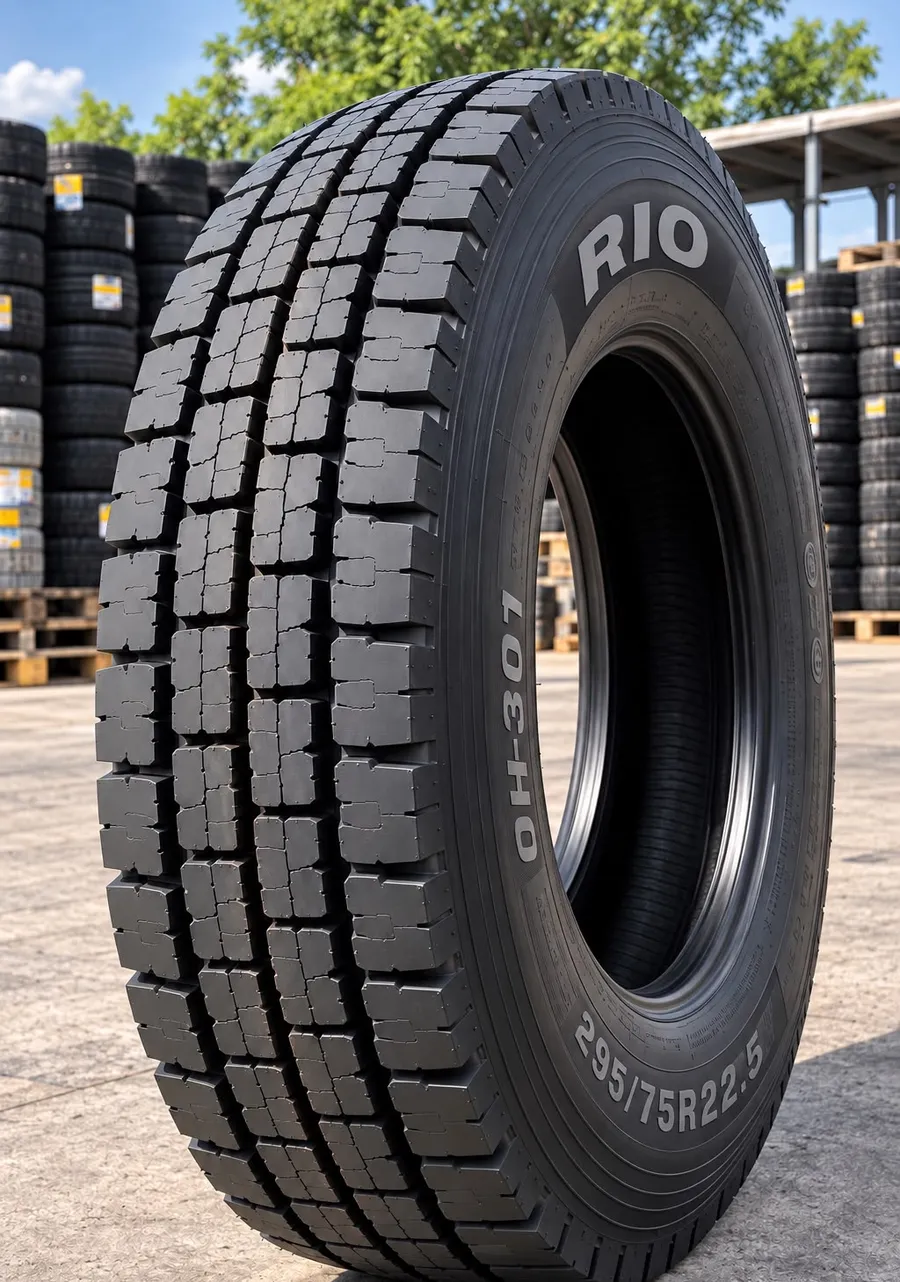 Rio OH-301 drive truck tire, 295/75R22.5, lug traction tread